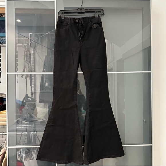 AKIRA black flare jeans with ties on back - Picture 4 of 5